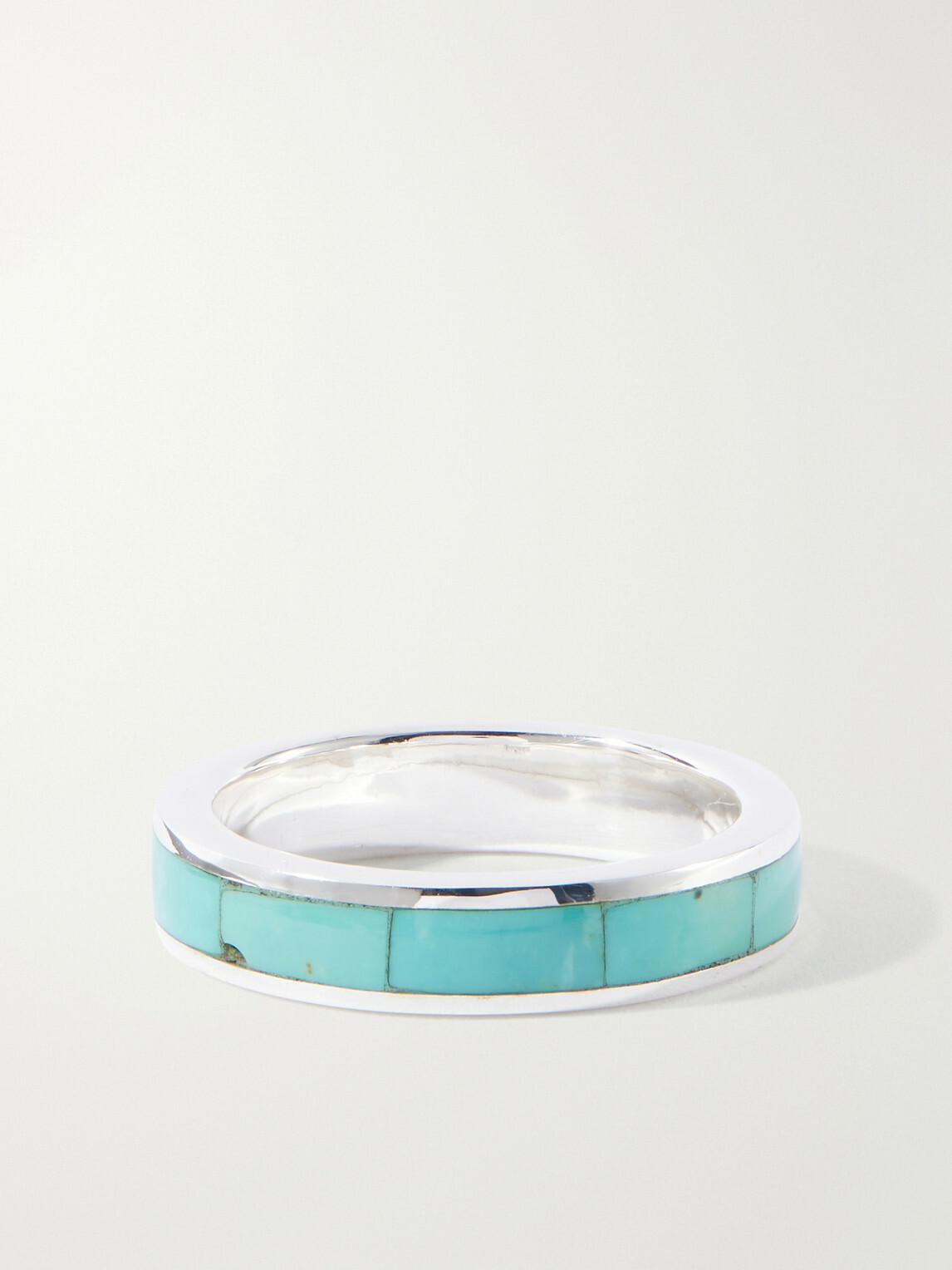 Peyote Bird - Infinity Sterling Silver and Turquoise Ring - Blue