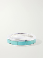 Peyote Bird - Infinity Sterling Silver and Turquoise Ring - Blue