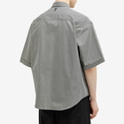 AMI Paris Men's Stripe Boxy Short Sleeve Shirt in Black/Chalk