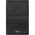 TOM FORD Black Small Grain Leather Folding Card Holder
