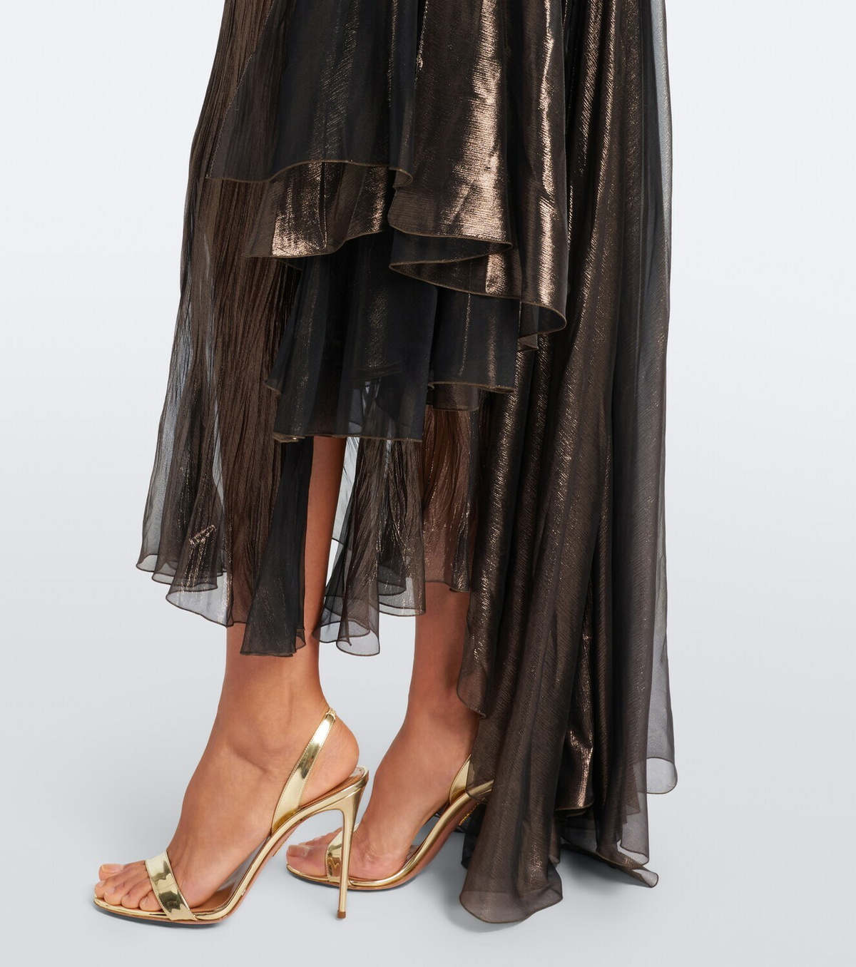 Maria Lucia Hohan Heidi metallic silk corset gown
