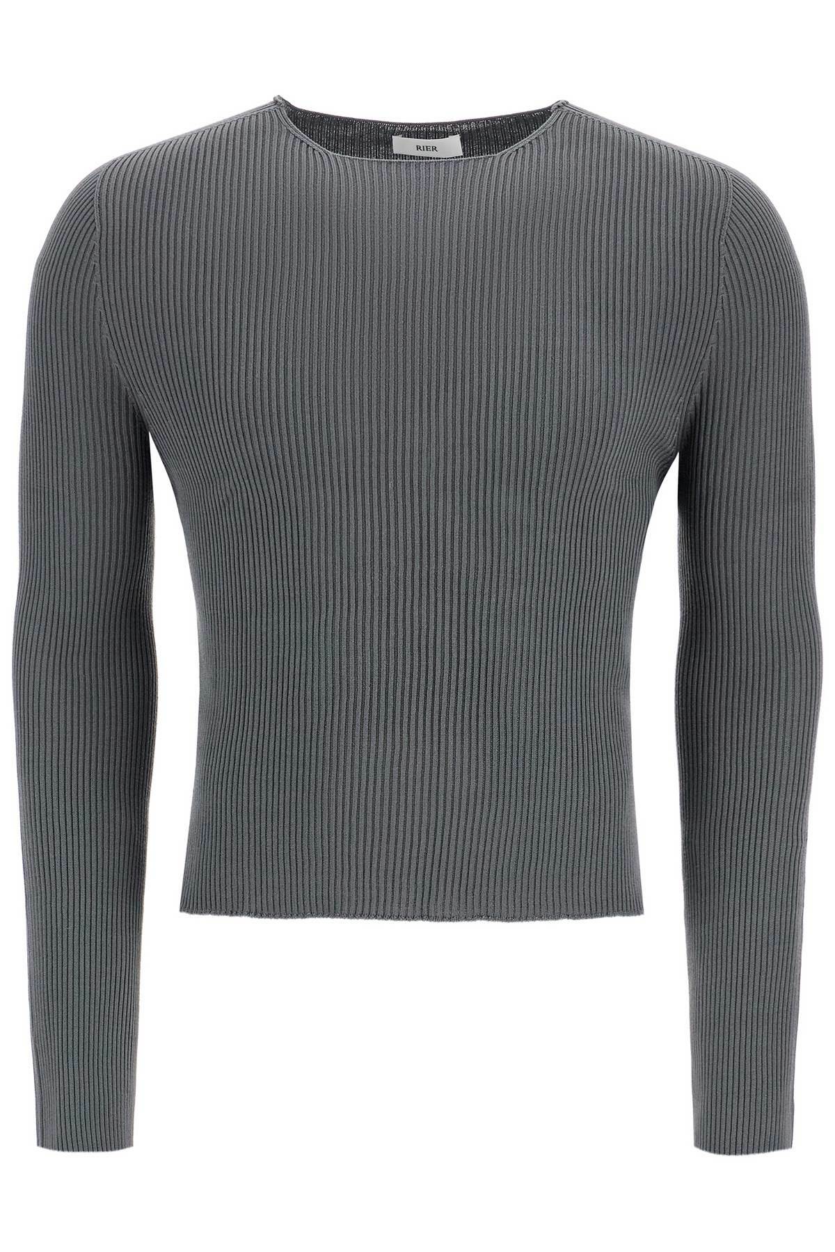 RIER slim fit knit pullover sweater Grey Rier