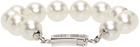 VTMNTS Silver Pearl Barcode Bracelet