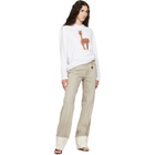 Stella McCartney Beige Straight Turn-Up Jeans
