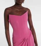 Alex Perry Draped crêpe corset gown