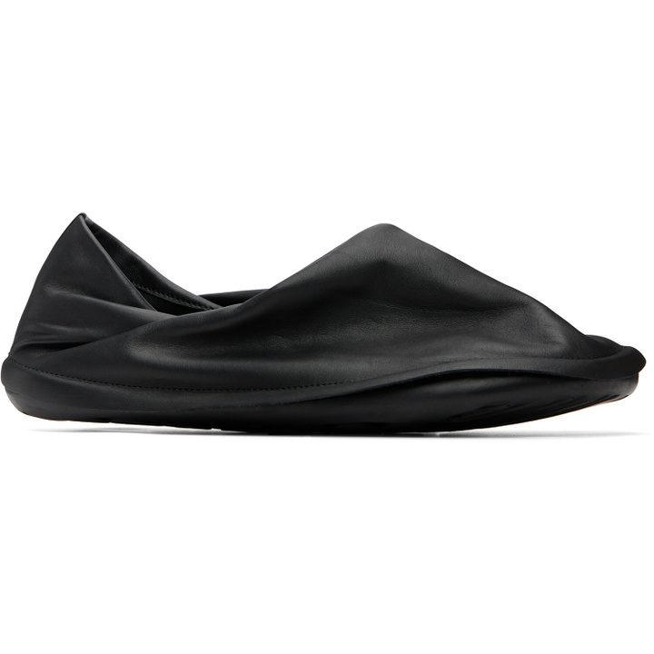 Photo: HOMME PLISSÉ ISSEY MIYAKE Black CAMPER Edition Peu Form Loafers