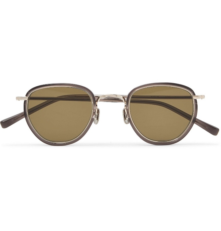 Photo: Eyevan 7285 - Round-Frame Acetate and Gold-Tone Sunglasses - Gray