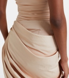 Chloé Bow-detail cotton poplin midi skirt