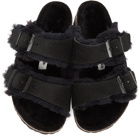 Birkenstock Black Shearling & Suede Arizona Fur Sandals