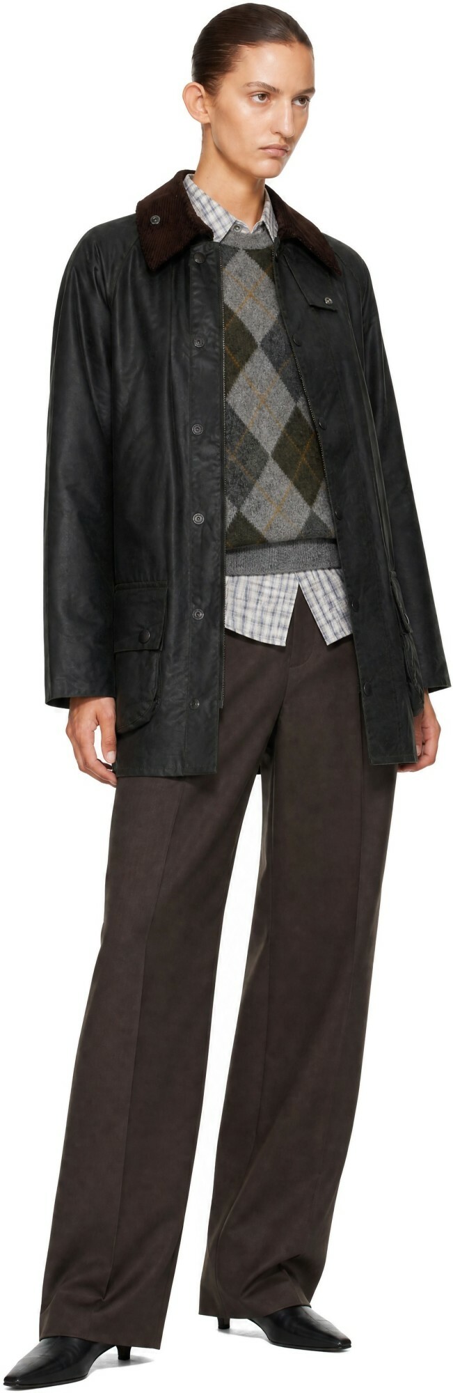 Barbour Black Beaufort Waxed Jacket