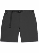 CAYL - Flow Straight-Leg Belted Logo-Print Ripstop Shorts - Gray