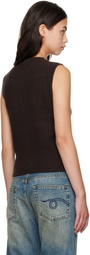 R13 Brown Ribbed Wrap Around Vest