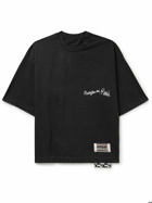 RRR123 - Laundry Bag Oversized Logo-Embroidered Cotton-Jersey T-Shirt - Black