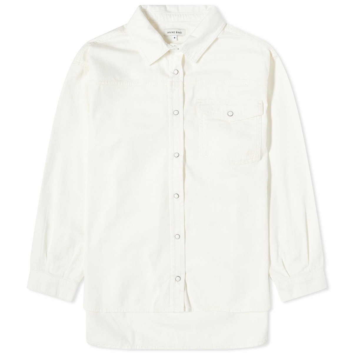 Anine Bing Women's Sloan Denim Oversized Shirt in Ivory ANINE BING