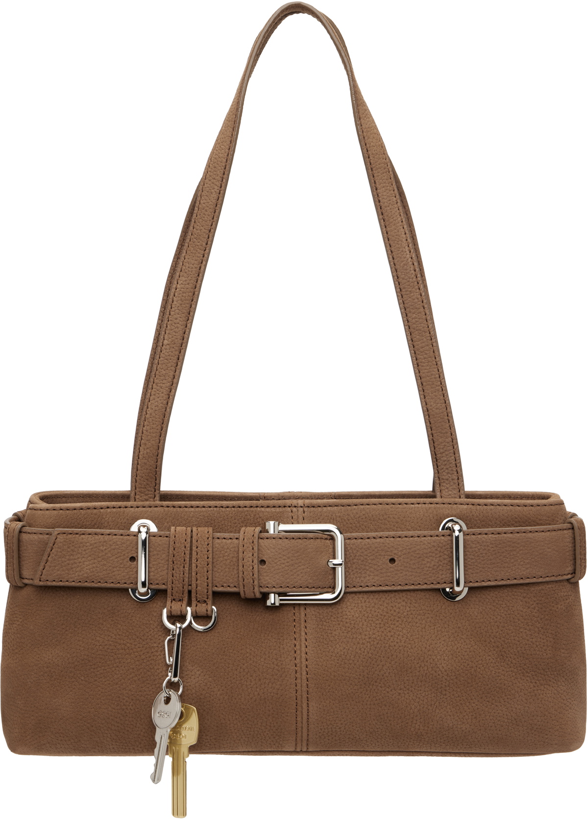OSOI Brown Shoulder Brocle Mini Bag