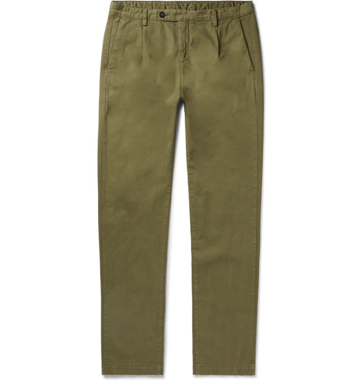 Photo: Massimo Alba - Stretch Cotton and Cashmere-Blend Trousers - Green