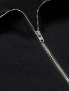 Lady White Co - Textured Cotton-Jersey Zip-Up Sweatshirt - Black