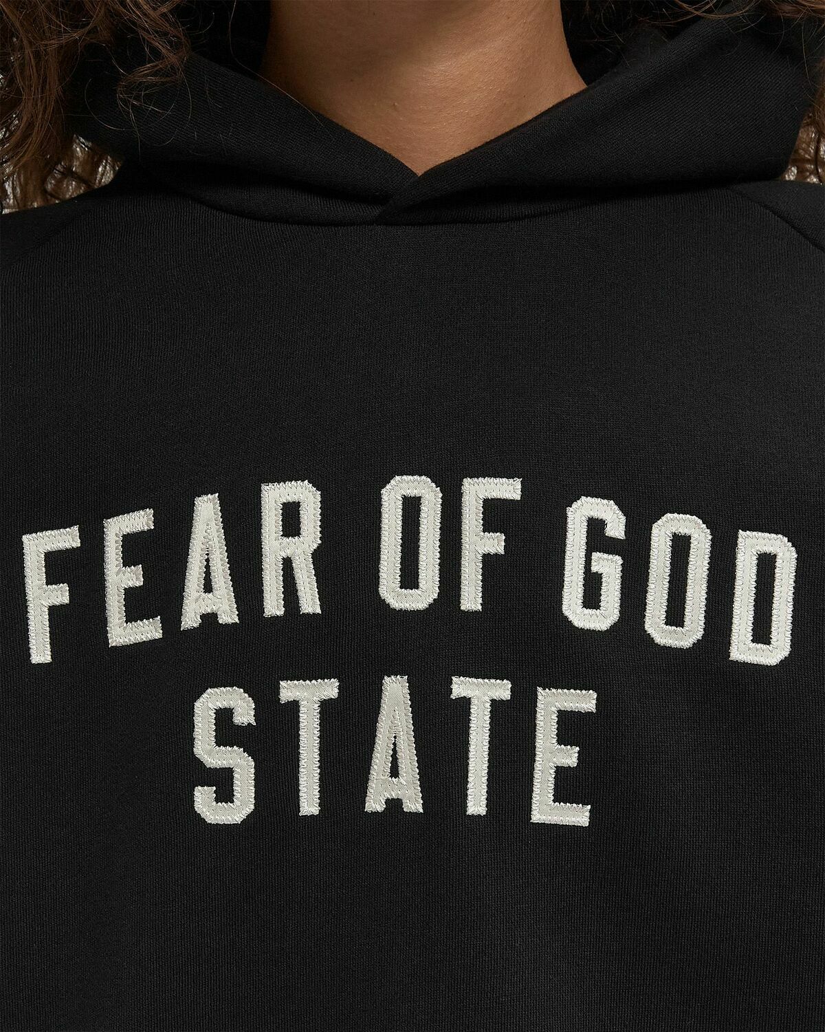 Fear of God Essentials FLEECE RAGLAN HOODIE Black Womens Hoody