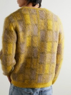 Beams Plus - Brushed Checked Jacquard Cardigan - Yellow