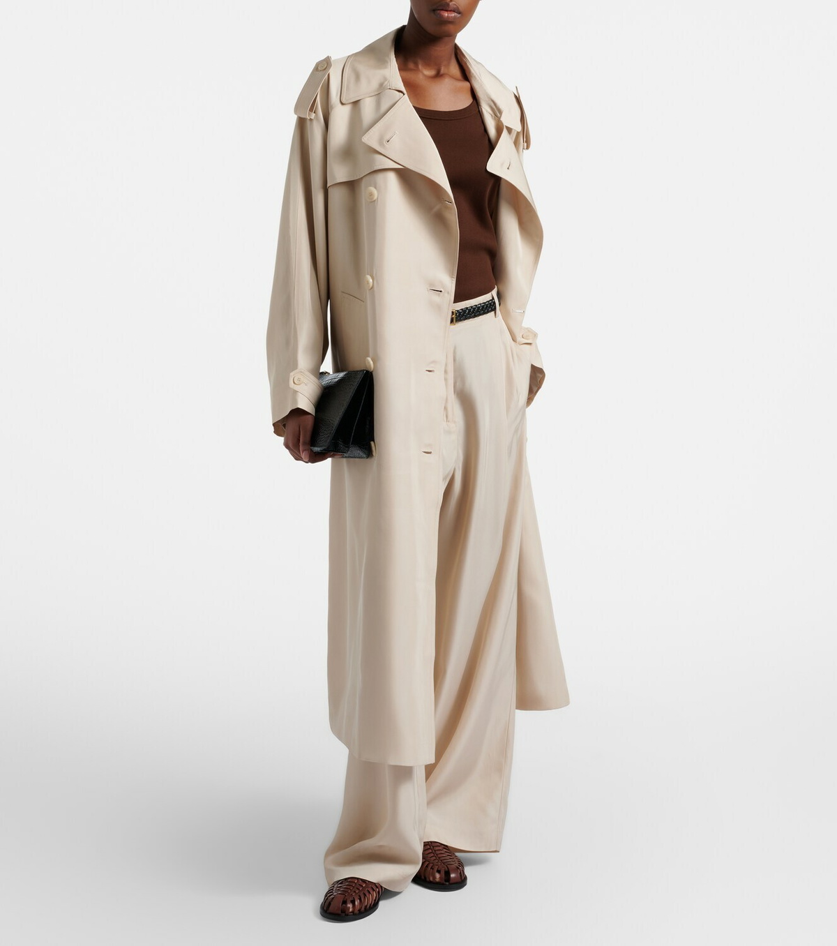 The Frankie Shop Veyron ovesized twill trench coat
