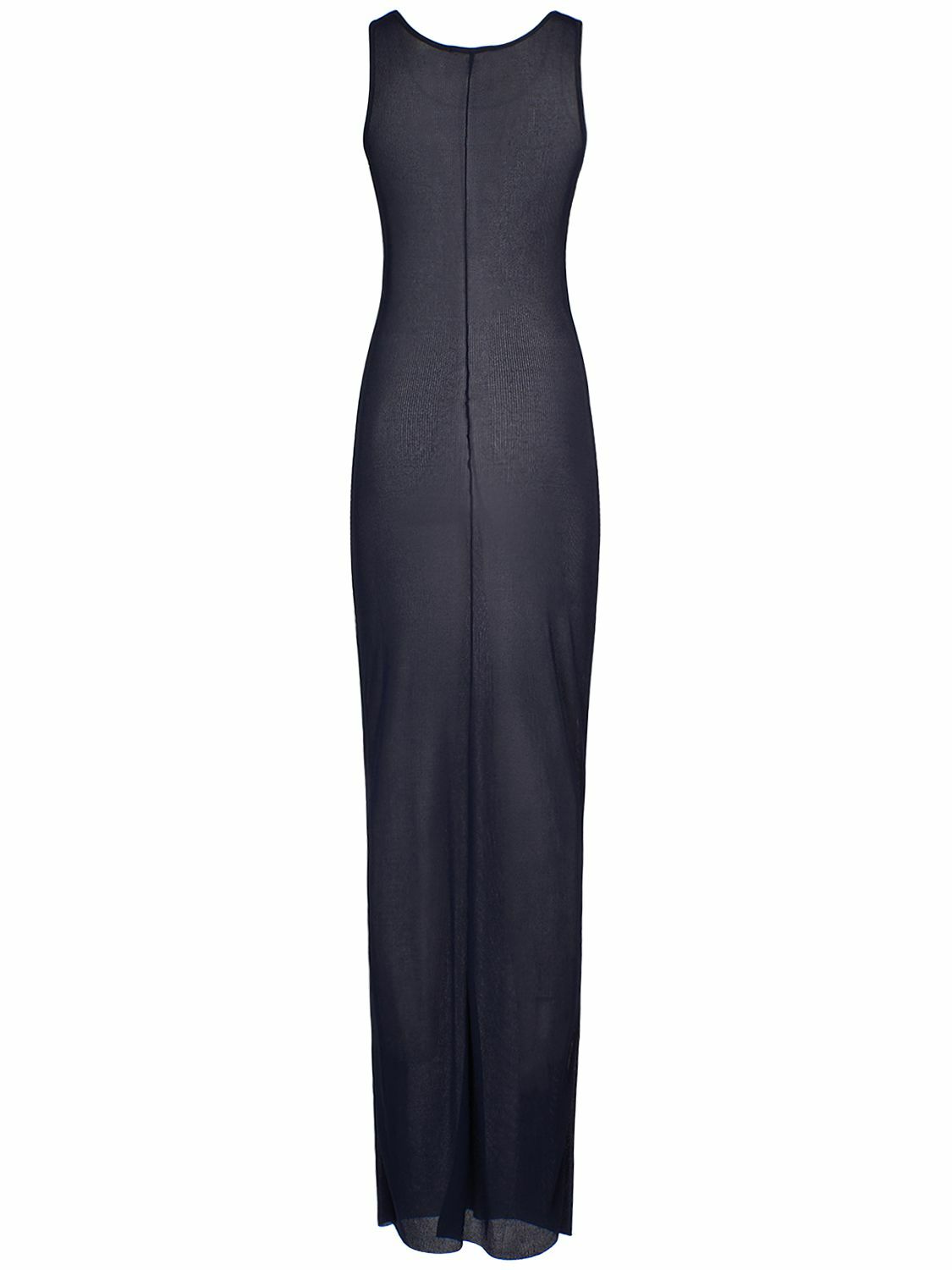 AMI PARIS - Ribbed Viscose Jersey Long Tank Dress AMI