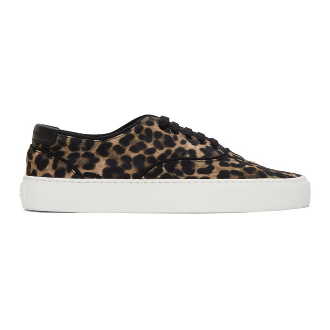 Photo: Saint Laurent Black and Brown Leopard Venice Sneakers