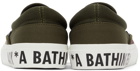 AAPE by A Bathing Ape Green Camo Slip-On Sneakers