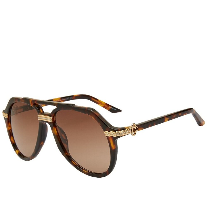 Photo: Casablanca Men's Aviator Sunglasses in Gold/Brown