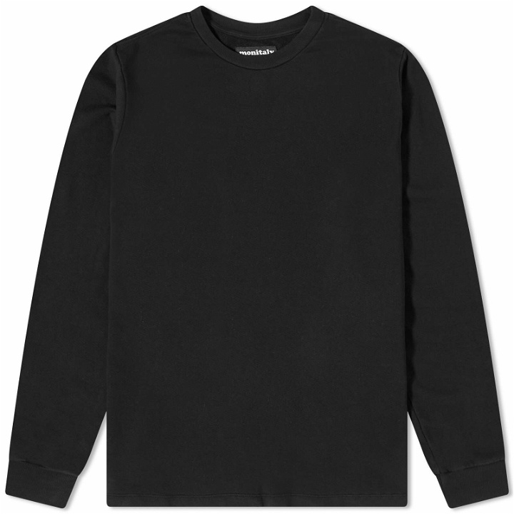 Photo: Monitaly Men's French Terry Long T-Shirt in Black