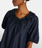 'S Max Mara Embellished ruffled denim blouse