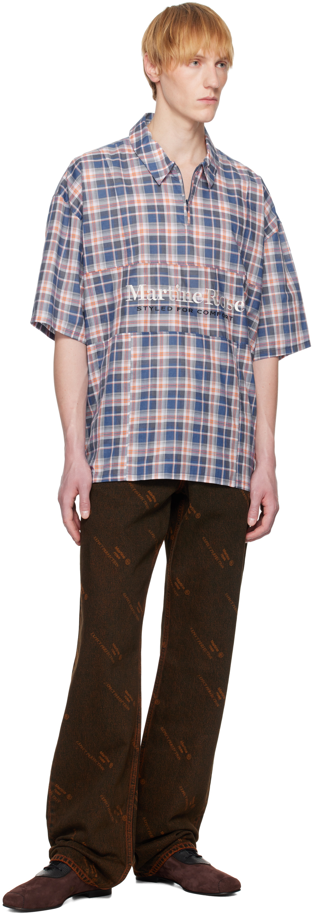 Martine Rose Brown & Orange Relaxed Fit Jeans