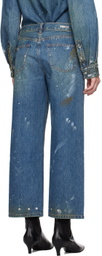 Helmut Lang Indigo Painted Jeans