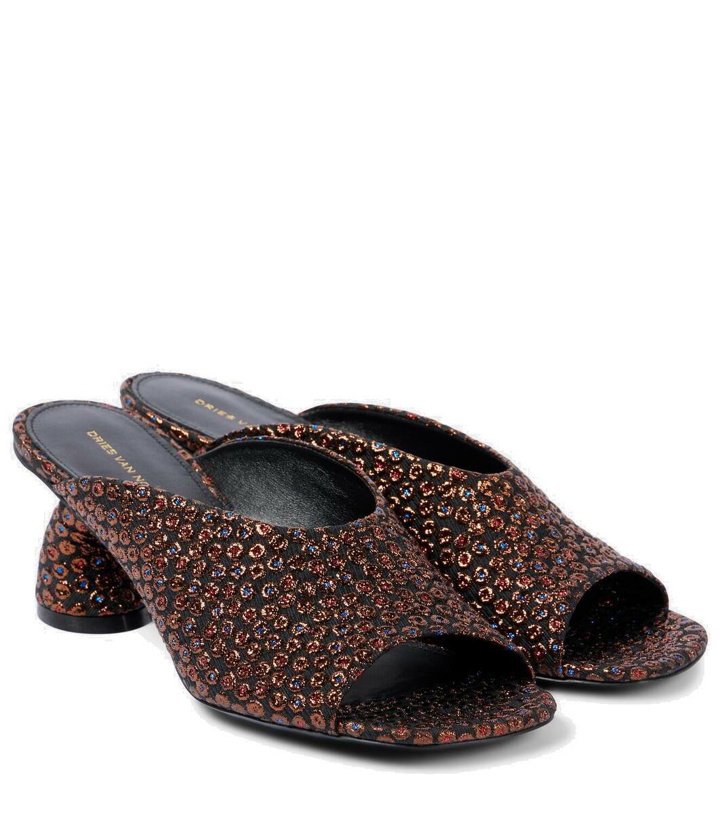 Photo: Dries Van Noten Jacquard canvas mules