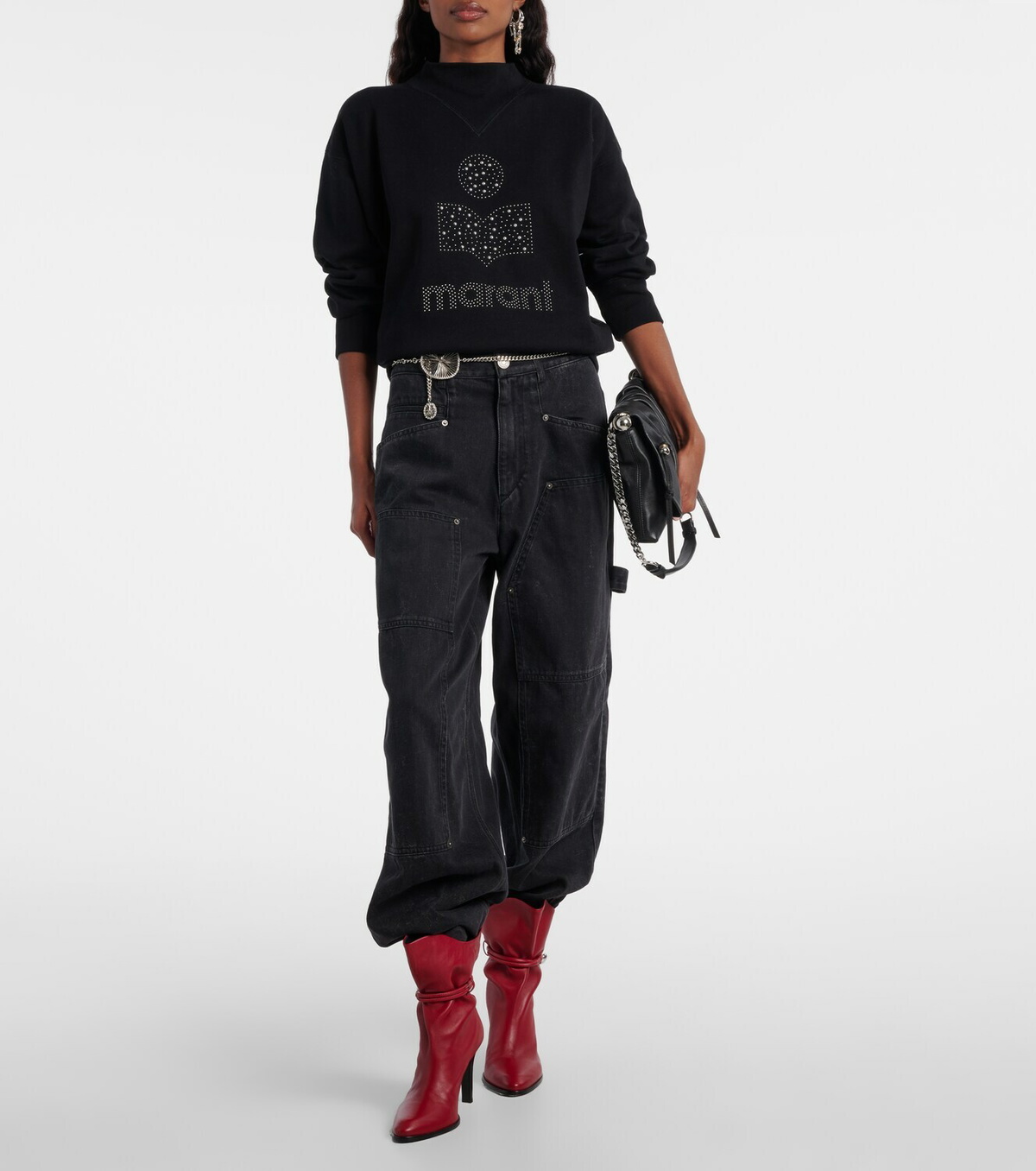 Marant Etoile Moby logo cotton-blend fleece sweatshirt