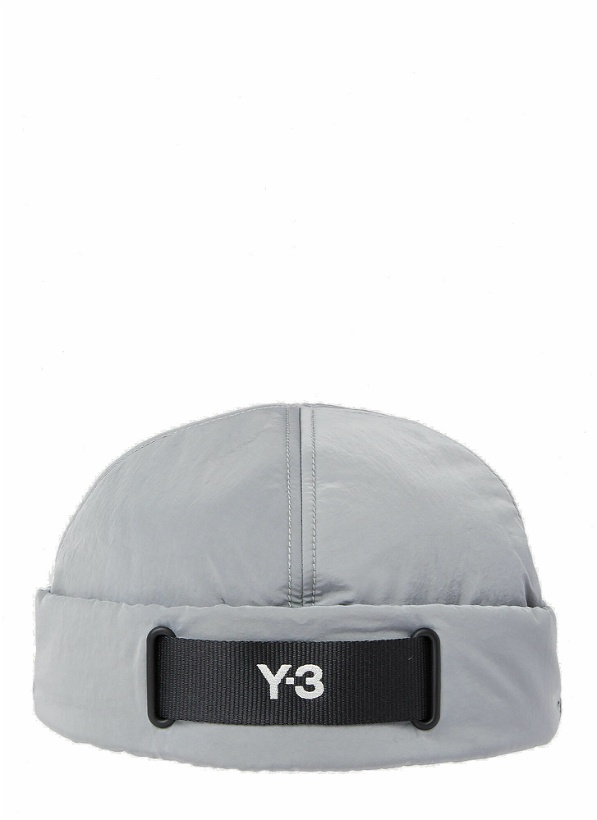 Photo: Y-3 - Logo Embroidery Beanie Hat in Grey