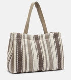 Brunello Cucinelli Monili Medium striped raffia tote bag