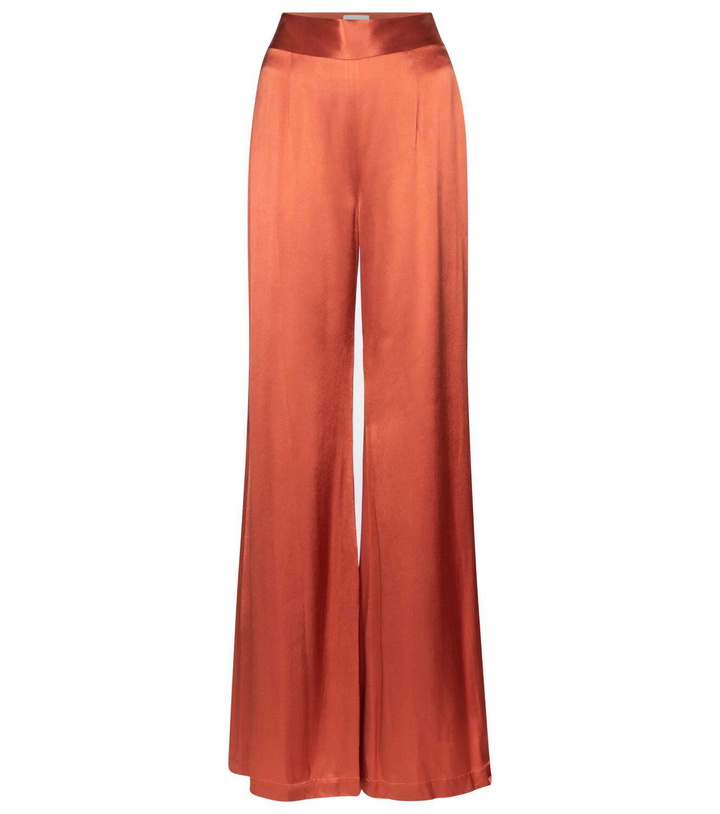 Photo: Galvan Lido high-rise wide-leg satin pants