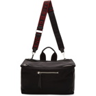 Givenchy Black and Red Twill Pandora Messenger Bag