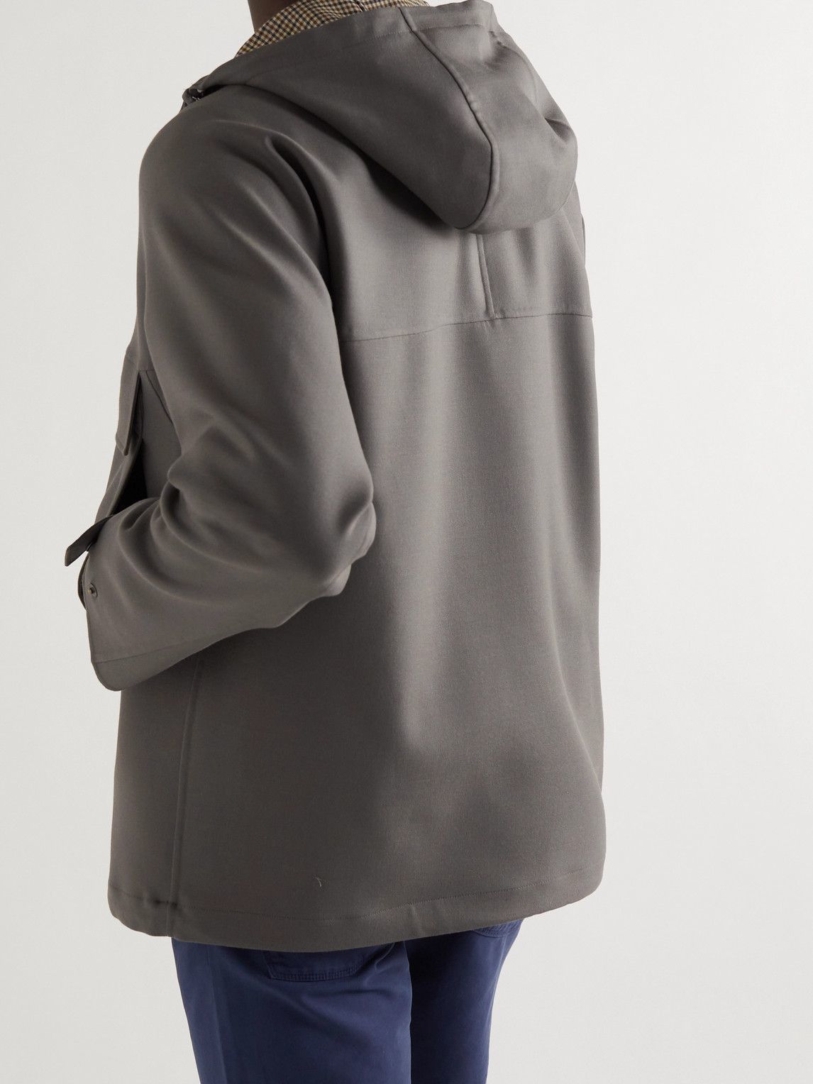 Loro Piana - Holburn Rain System Stretch-Wool Hooded Jacket - Gray Loro  Piana