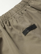 FEAR OF GOD ESSENTIALS - Wide-Leg Logo-Appliquéd Cotton-Blend Drawstring Shorts - Brown