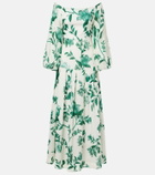 Agua by Agua Bendita Senlis printed off-shoulder linen maxi dress