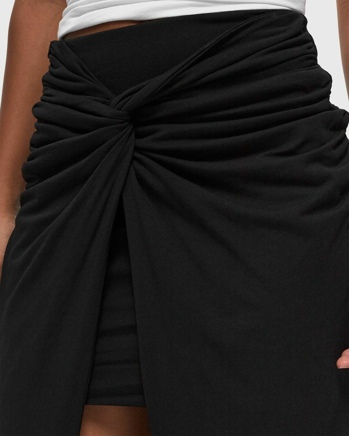スカート ROTATE BIRGER CHRISTENSEN 'Fitted Twisted' skirt Black Rotate Birger Christensen Fitted Twisted Skirt Black Skirts