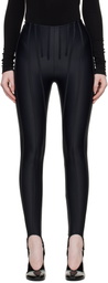 Mugler Black Corseted Leggings