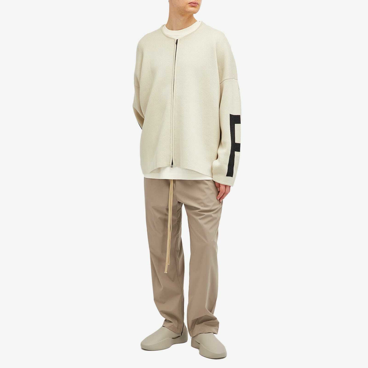 Fear of God Men's Full Zip Sweater Jacket in Lemon Cream