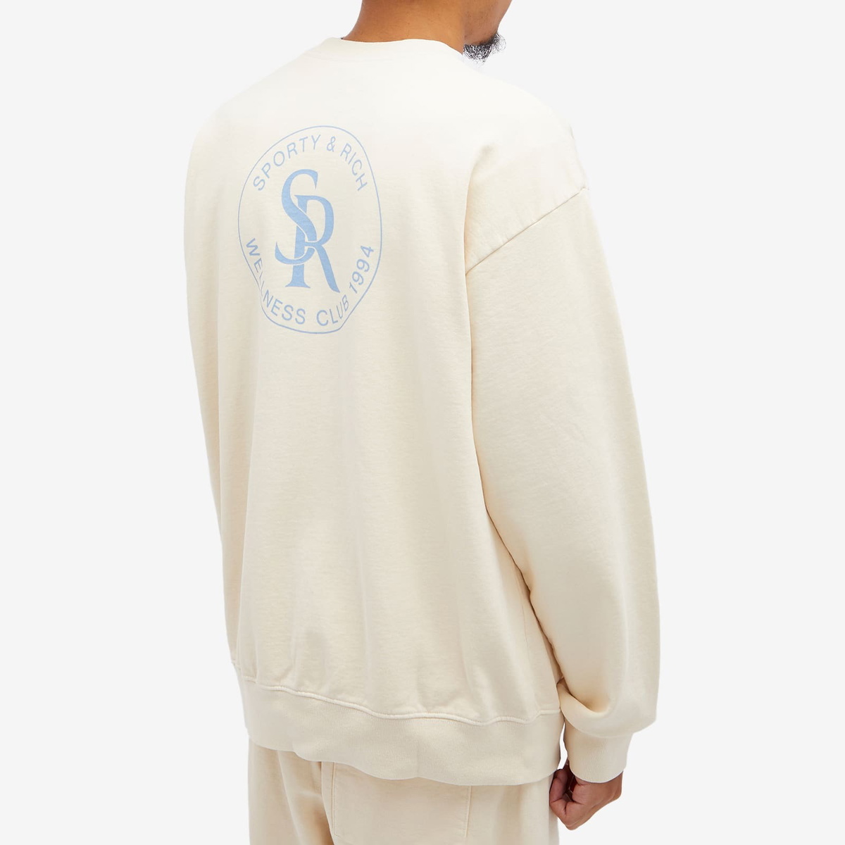 Sporty & Rich S&R Sweatshirt in Cream/Sky Blue