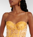 Zimmermann Lucky shirred cotton corset dress