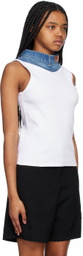 JW Anderson White Denim Collar Tank Top