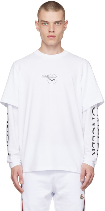 Photo: Moncler White Printed Long Sleeve T-Shirt