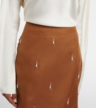 Róhe Embellished silk organza midi skirt