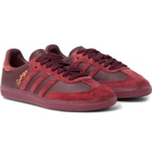 adidas Consortium - Jonah Hill Samba Embroidered Suede and Leather Sneakers - Burgundy